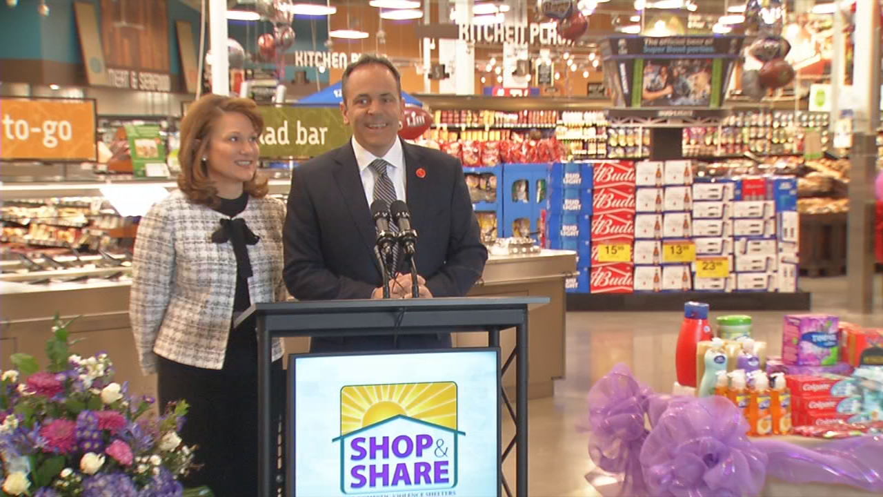Governor Matt Bevin and First Lady Glenna Bevin kicked off the tenth annual Shop and Share event 1-31-19
